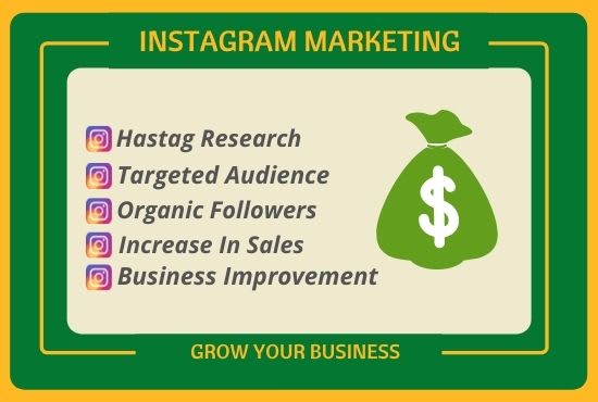 Gig Preview - Do organically instagram marketing to grow your business sales