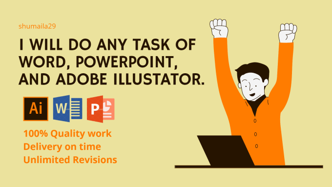 Gig Preview - Do any task of ms word, powerpoint, and adobe illustrator