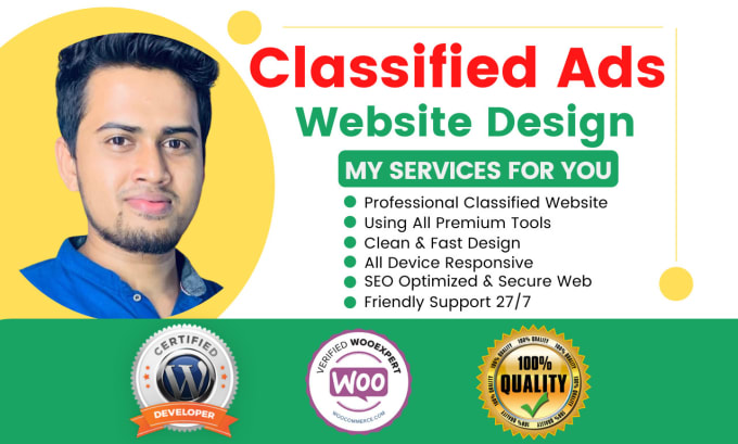 Gig Preview - Design classified ads website with wordpress listing theme