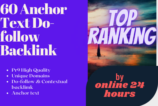 Gig Preview - Do create 60 anchor text dofollow backlinks