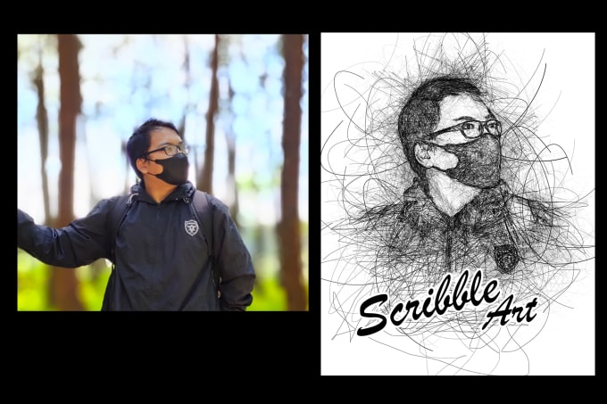 Gig Preview - Make your photo scribble art v1