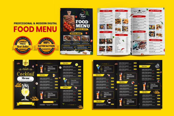 Gig Preview - Professional restaurant menu food menu poster food flyer design