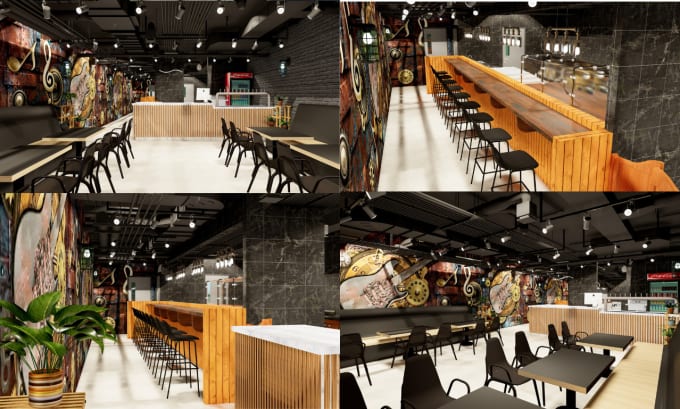 Gig Preview - Design and render your retail stores, restaurants or office interior