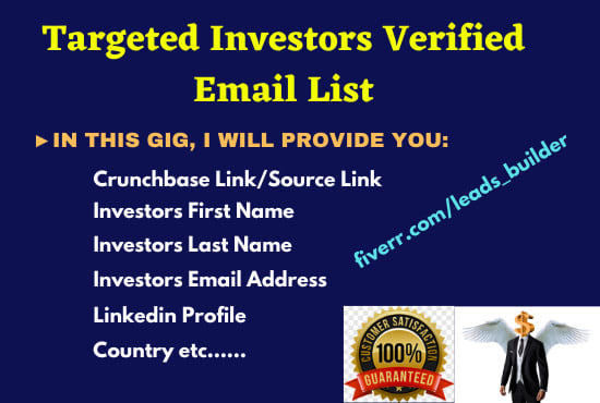 Gig Preview - Provide investors, venture capital, private equity investors email list building