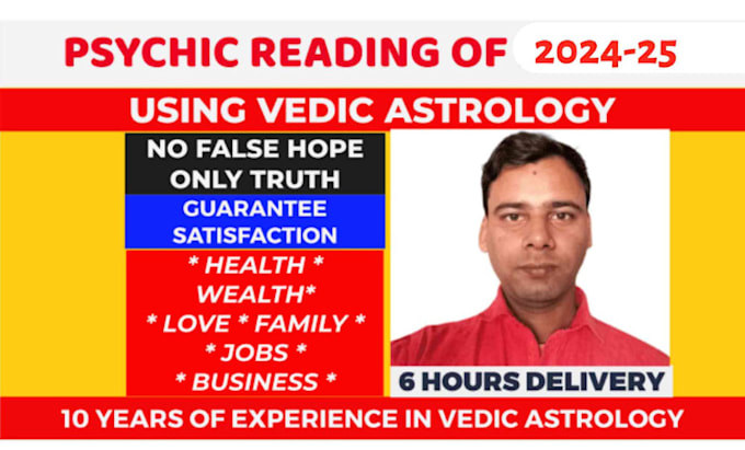 Gig Preview - Give a honest and accurate psychic reading of year 2023 by vedic astrology