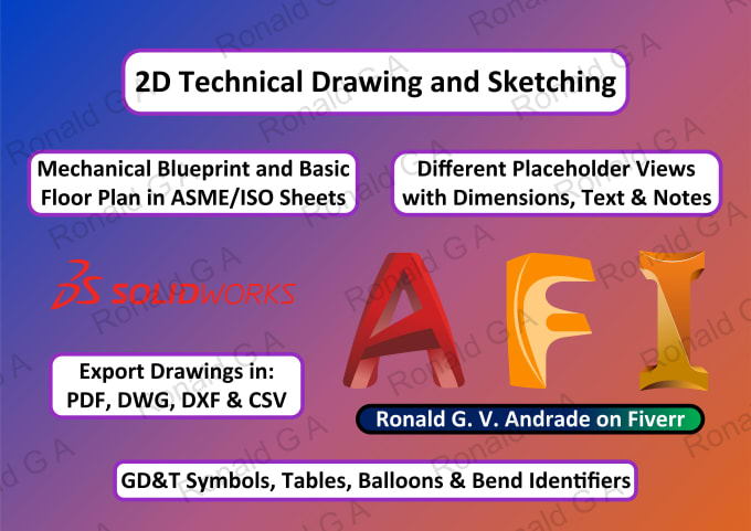 Gig Preview - Make 2d technical drawing and sketching, like floor plan and blueprints