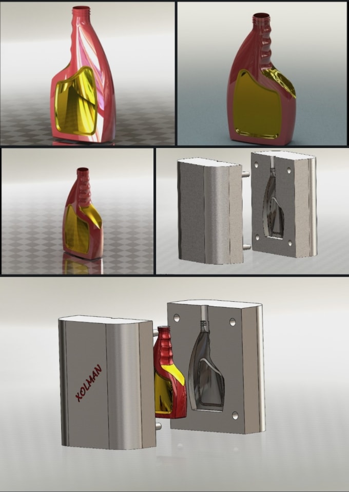 Gig Preview - Design a model of any packaging bottle pet with its mold