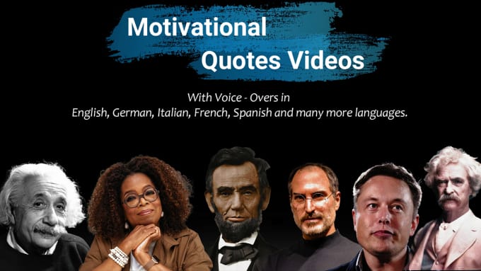 Gig Preview - Create motivational, inspirational quotes videos with voiceovers