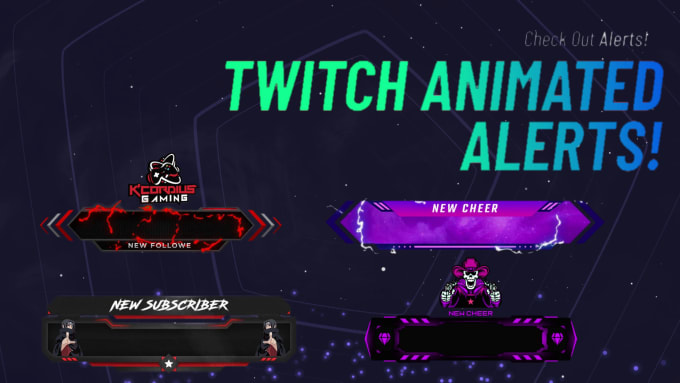 Gig Preview - Make animated twitch alerts, twitch overlay for your stream