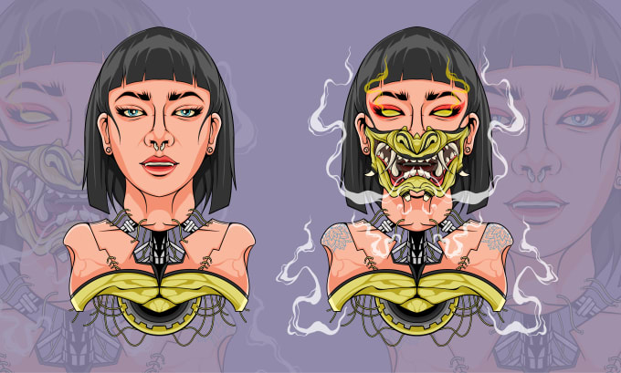 Gig Preview - Make your face into vector with character you want