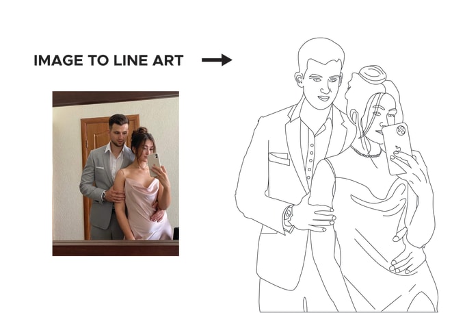 Gig Preview - Draw vector line art portrait illustration from your picture