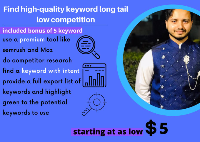 Gig Preview - Find high traffic long tail keyword also include bonus