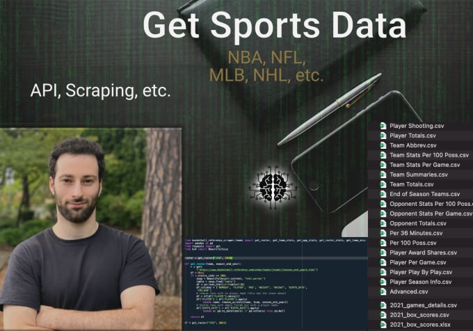 Gig Preview - Get sports data by scraping, API, etc