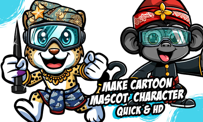 Gig Preview - Make cartoon mascot, logo gaming, and event quick