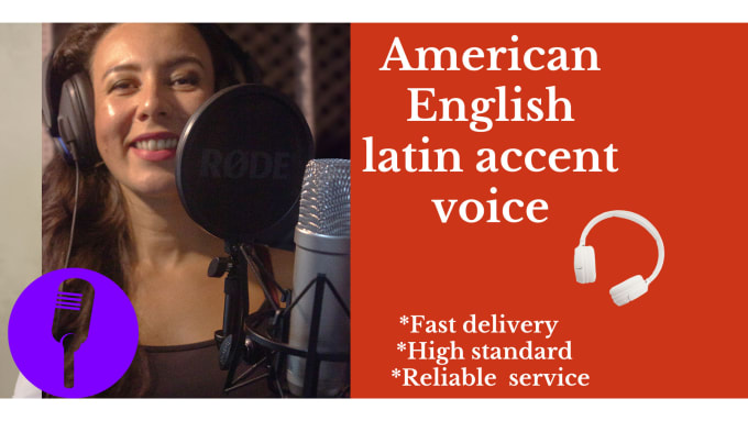 Gig Preview - Record a professional english female voice with latin accent