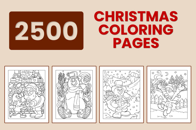 Gig Preview - Design 2500 christmas coloring pages for kids and adults