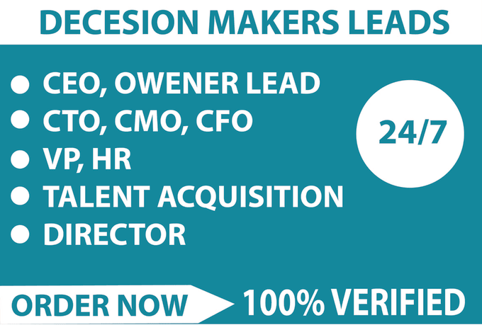 Gig Preview - Find CEO, cfo, owner, decision makers leads from linkedin