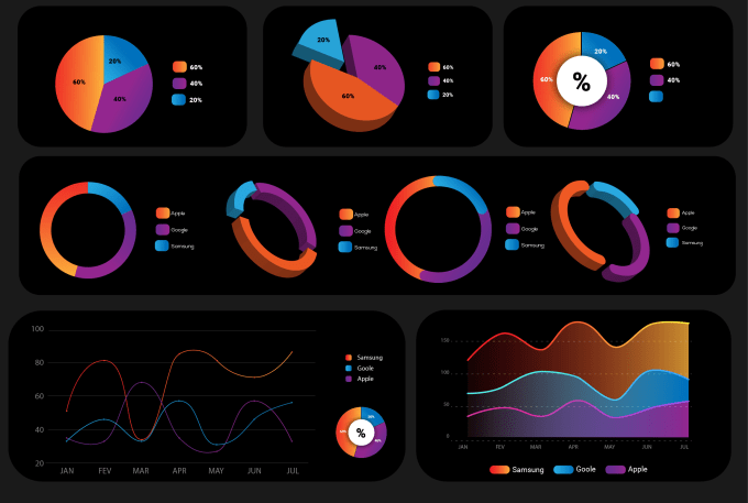 Gig Preview - Be your modern vector data visualization and graphs expert in illustrator