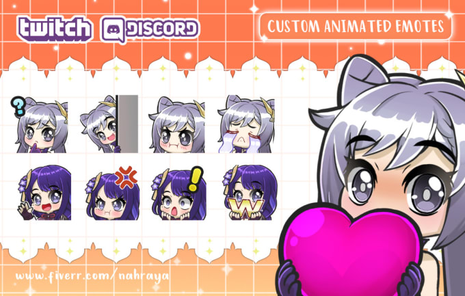 Gig Preview - Create chibi anime twitch animated emotes