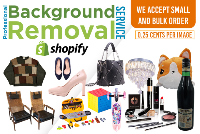 Gig Preview - Do shopify 100 images background removal in 24 hours