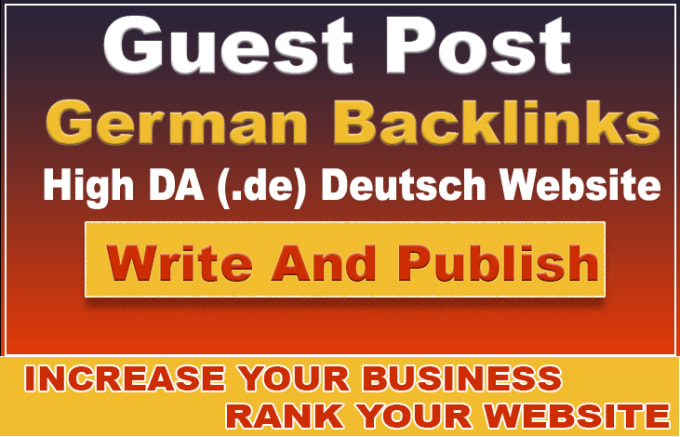 Gig Preview - Build german guest post backlinks with high authority