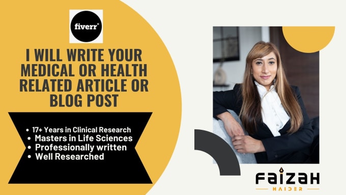 Gig Preview - Write your medical, fitness or health related content