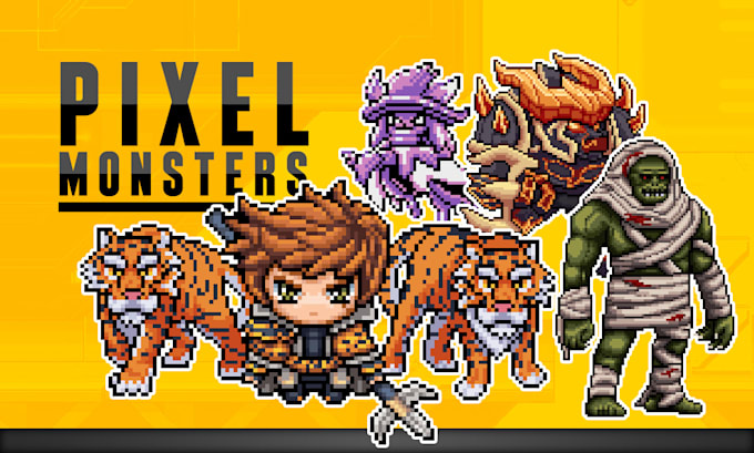 Gig Preview - Do pixel art monsters or character