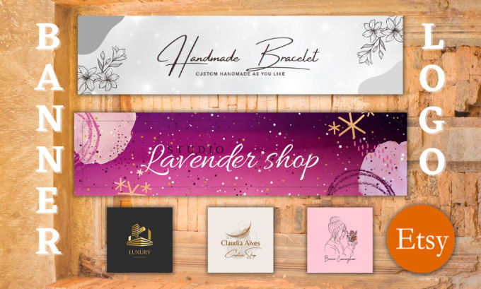 Gig Preview - Design an elegant etsy shop banner and logo for you