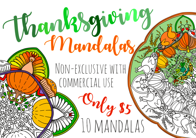 Gig Preview - Send thanksgiving mandalas to sell and for coloring