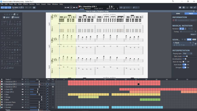 Gig Preview - Compose a song on guitar pro in the metal, djent, rock, heavy metal, metalcore