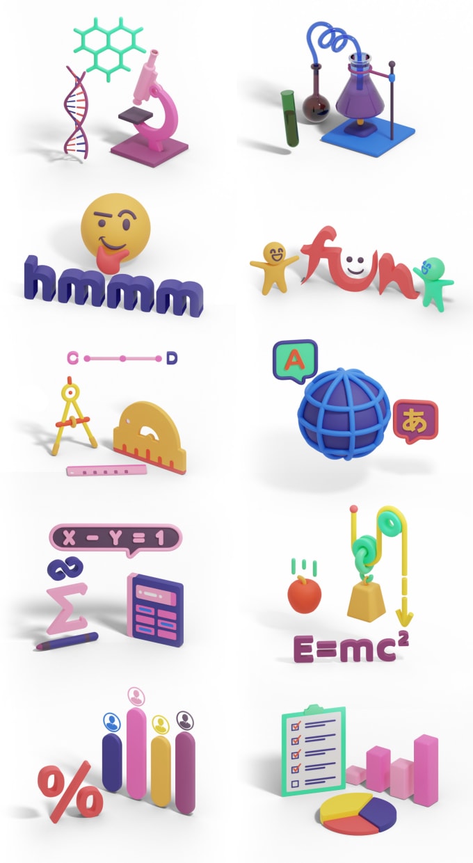 Gig Preview - Create modern 3d icons for websites, apps and more