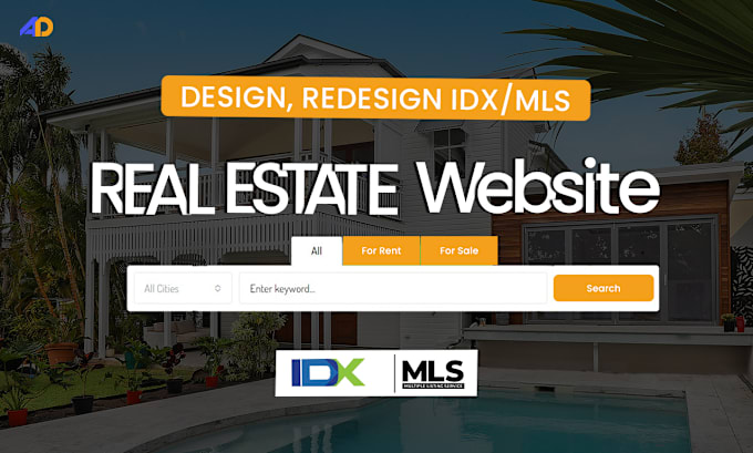 Gig Preview - Our agency will design realtor, agent, real estate website in wordpress integrate idx mls