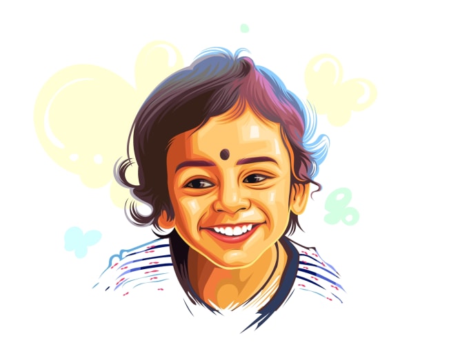 Gig Preview - Draw vector portrait illustration for gift