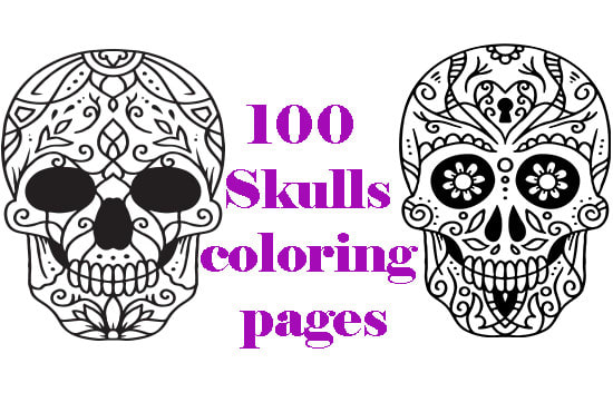 Gig Preview - Give you 100 sugar skulls coloring pages for kdp and etsy