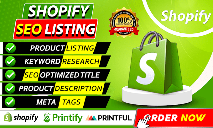 Gig Preview - Do shopify product listing, product description, shopify SEO