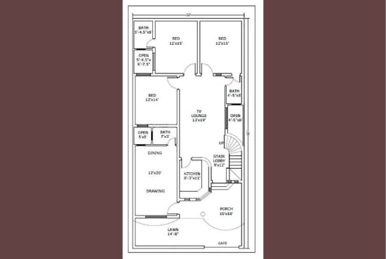 Gig Preview - Make 2d plans of ground floor on autocad