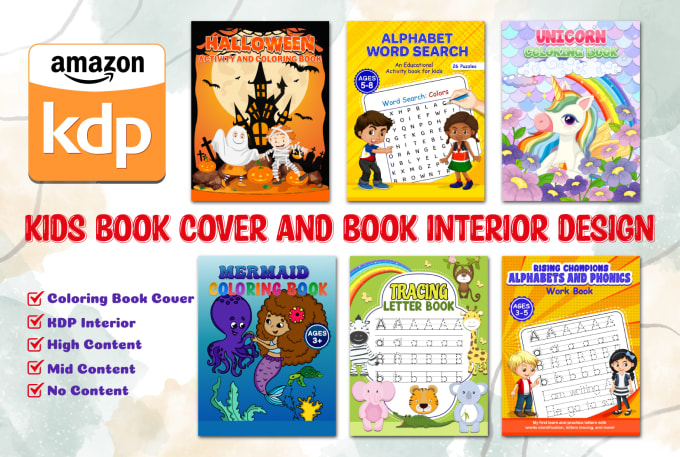 Gig Preview - Make kids coloring book cover and interior design for KDP