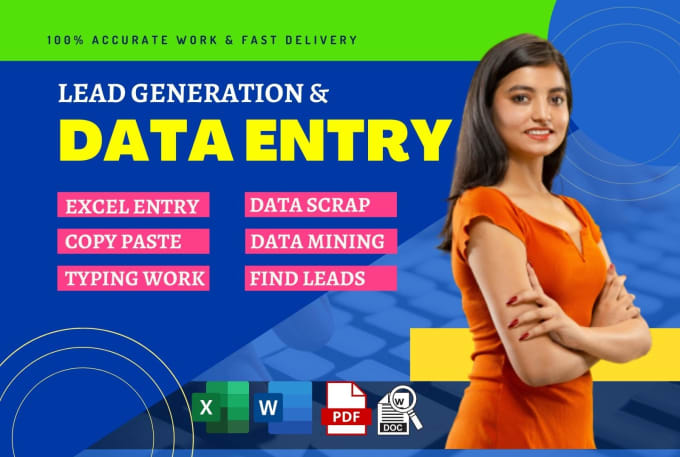 Gig Preview - Be your virtual assistant for data entry n lead generation work