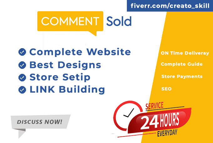 Gig Preview - Design commentsold site with SEO