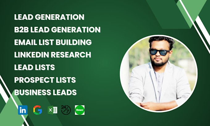 Gig Preview - B2b lead generation linkedin email list and web research