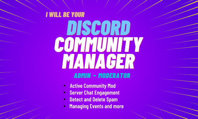 Gig Preview - Be your discord community manager