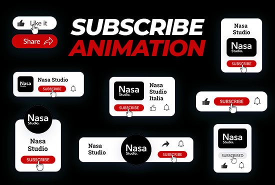 Gig Preview - Create a perfect youtube subscribe, like and bell animation