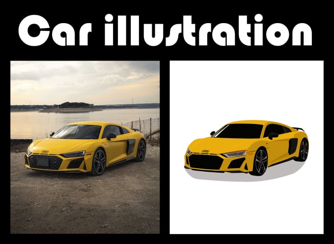 Gig Preview - Draw a digital illustration of your car with photoshop