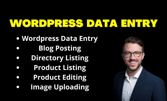 Gig Preview - Do wordpress data  entry, blog posting, product listing