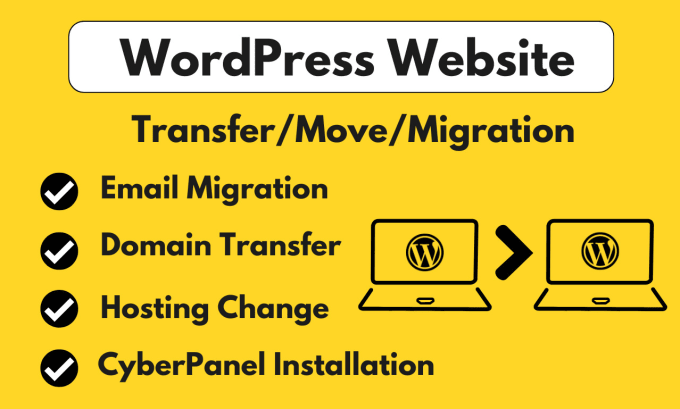 Gig Preview - Backup,migrate email,or transfer wordpress site to a new domain or vps hosting