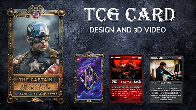 Gig Preview - Make unique 3d card tcg trading cards,tcg card animation