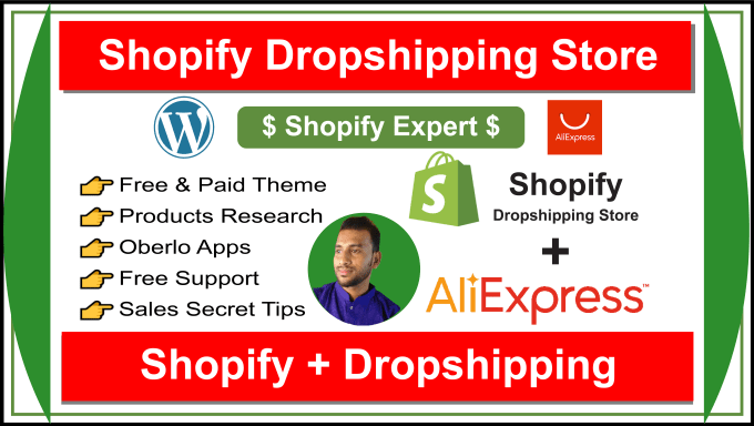 Gig Preview - Create shopify store design and shopify dropshipping website