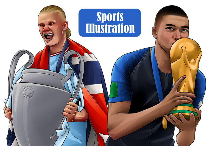 Gig Preview - Draw sports illustrations of basketball, football, baseball and more