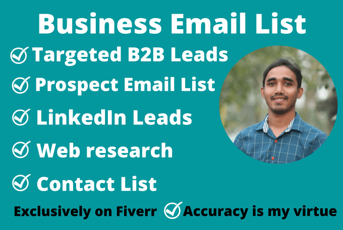 Gig Preview - Find business email list building and targeted b2b lead generation