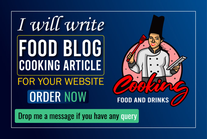 Gig Preview - Write SEO optimized recipes, cooking or food blog post or article